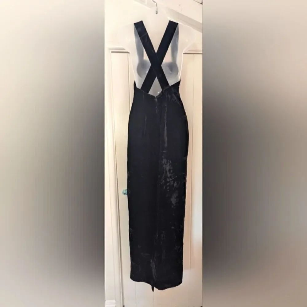 VTG Handmade Velvet Halter Dress Witchy Romantic Whimsigoth Fairy Grunge 2 4 - Picture 2 of 8